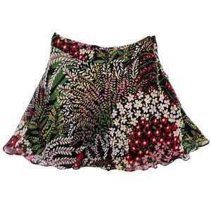 Urban Outfitters Whimsigoth Floral‎ Multicolored Chiffon Flowy Skirt Size M
